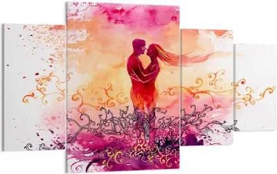 Produktbild von Bild auf Leinwand - Leinwandbild - Liebe Paar Flitterwochen - 160x90cm - Wand Bild - Wanddeko - Leinwanddruck - Bilder - Kunstdruck - Wanddekoration - Leinwand bilder - Wandkunst - DL160x90-3006