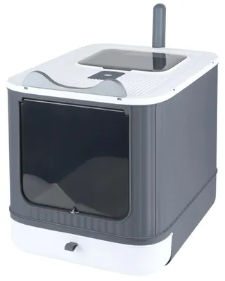 Obrázek produktu pro Kočičí toaleta, zakrytý design, snadné čištění, BÍLÁ