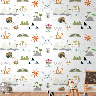 Immagine prodotto di A.S. Creation Livingwalls Carta da parati The Wall II 391921 Un rotolo Un motivo 2,80 x 1,59 m Pirati Colorati