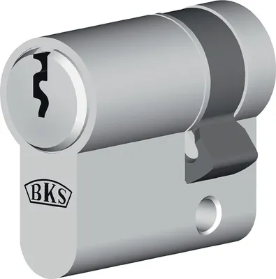 Produktbild von BKS Profil-Halbzylinder B 8891 0106 Länge 50mm Messing vernickelt Servicezylinder - B 8891 0106