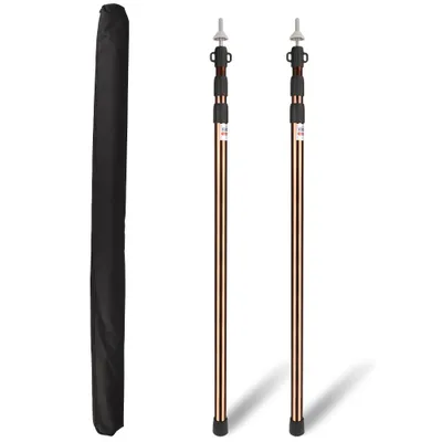 Produktbild von 2 Stück Teleskop Zeltstange, Alu Aufstellstange Sonnensegel Tarpstange Stützstange von 93-230cm