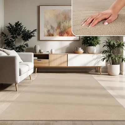 Immagine prodotto di Tappeto moderno per soggiorno a pelo corto lavabile in morbida pelliccia antiscivolo dimensioni 160x220 cm