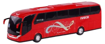 Productafbeelding van Speelgoed stadsbus Iveco Cavallino, schaal 1:30, rood, kunststof