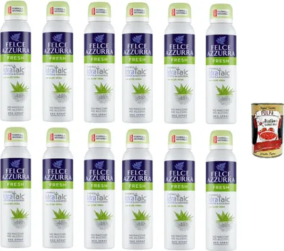 Produktbild von Felce Azzurra Deodorante Fresh Con Aloe Vera Spray 48H Frisches Deodorant mit Aloe Vera Spray 48H12x150 ml+ Italian Gourmet polpa 400g