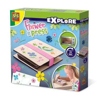 Produktbild von SES Creative 25201 Blumenpresse 20 Sek. - Schnelles Trockenblumen-Set für Kinder, Bastelset für Kinder, 5 Jahr(e), Karton, 3 Stück(e)