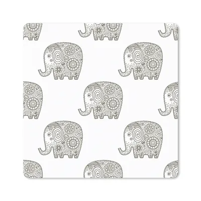 Produktbild von MuchoWow® Mauspad Mousepad Kritzelei - Elefant - Entwurf 20x20 cm - Mousepads - Maus Mat - Pad - Mausunterlage - Desk Mat - Bureauartikeln