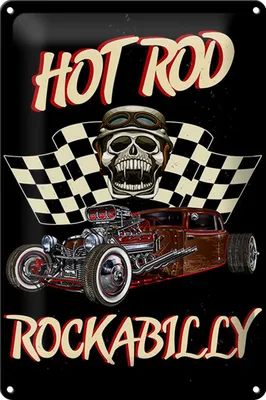 Produktbild von Blechschild Auto 20x30cm hot rod rockabilly