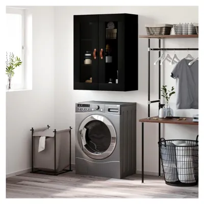 Produktbild von Hängeschrank für Badezimmer, Hängeschrank, Schwarz, 69,5 x 34 x 90 cm
