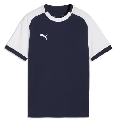 Zdjęcie produktu dla Koszulka meczowa Puma Junior Teamliga 26, dla chłopców. Kolor: granatowy (Puma) z białymi elementami (Puma)