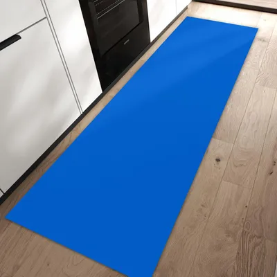 Produktbild von Küchenteppich 60x90cm rutschfest & abwischbar PVC Läufer - Blauer Hintergrund II