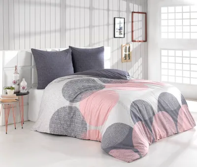 Produktbild von Bettwäsche 100% Baumwolle Renforce Bettbezug Garnitur Set 200x200 / 200x220, Auswahl:9 Leron, Größe:200x220 + 2x(80x80)