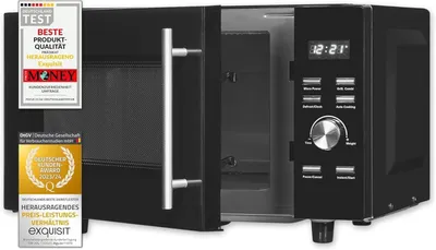 Mikrowelle mit Grill 750 W, 1000 W Grill, 23 L, 5 Stufen, schwarz