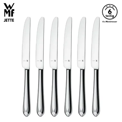 Produktbild von WMF Jette Menümesser , 6-teilig, Cromargan® Edelstahl, geschmiedete Klinge, spülmaschinenfest, Tafelmesser, Messerset, Messer, Besteck set