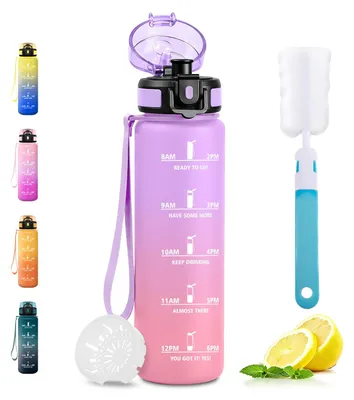 Produktbild von Trinkflasche 500ml JAPORIA mit Zeitmarkierung, Filter, Sportflasche für Schule,