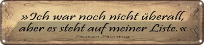 Produktbild von vianmo Blechschild 10x46 cm Ich war nicht überall aber steht Spruch Zitat
