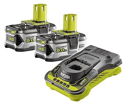 Image de 2 batteries lithium-ion RYOBI 18 V OnePlus 5,0 Ah - 1 chargeur rapide RC18150-250G