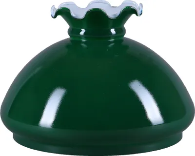 Produktbild von Petroleumglas rund Ø 189mm Lampenglas Grün Ersatzglas Glasschirm Rüschenrand