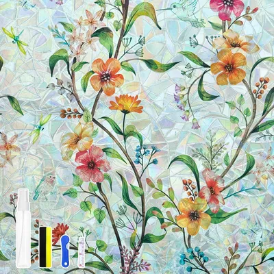 Produktbild von Regenbogen Fensterfolie - 3D Sichtschutz blickdicht - für Glasflächen - 45x200 cm
