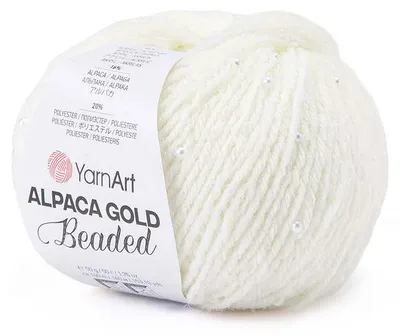 Produktbild von YarnArt Alpaca Gold Beaded 3601 Perlengarn Creme 50g