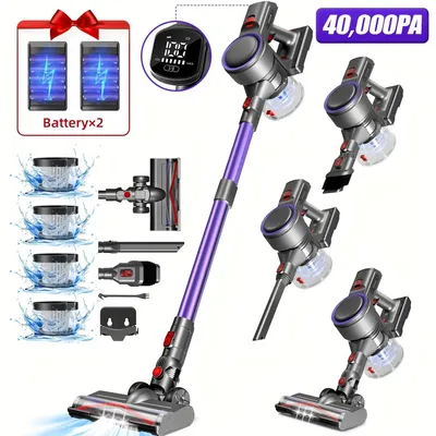 Image de Aspirateur balai sans fil avec écran tactile - Brosses anti-enchevêtrement et autonomie de 55 minutes