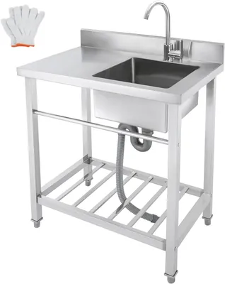 Produktbild von Edelstahlspüle mit Unterschrank 80x55x84cm für den Außenbereich