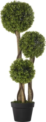 Zdjęcie produktu dla Sztuczna roślina, 90 cm, sztuczna bukszpan w doniczce, sztuczna roślina z ochroną przed promieniowaniem UV, roślina doniczkowa do salonu, jasnozielona