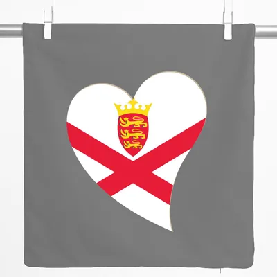 Produktbild von Huuraa Kissenbezug Jersey Flagge Herz 40x40cm Steel Grey Baumwolle Dekokissenbezug Geschenkidee
