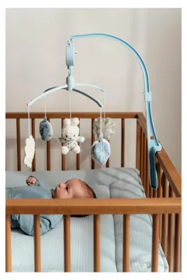 Produktbild von Miffy Mobile Musikspieluhr mit Halterung für Babybett Hase Miffy blau