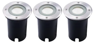 Produktbild von Ledvion 3er Set LED Bodenstrahler Außen IP67 3W 230V 345Lm 6500K GU10 weiss