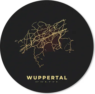 Produktbild von MuchoWow® Mauspad Mousepad Wuppertal - Gold - Karte - Stadtplan 40x40 cm - Mousepads - Maus Mat - Pad - Mausunterlage - Schreibtisch Accessoires