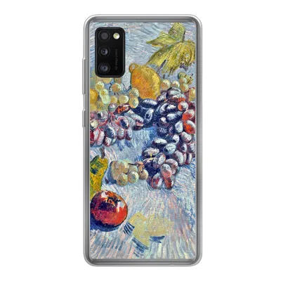 Produktbild von MuchoWow® Handyhülle Schutzhülle Hülle für Samsung Galaxy A41 Weintrauben, Zitronen, Birnen und Äpfel - Vincent van Gogh Silikon Softcase Handy Hülle - Mobiltelefon