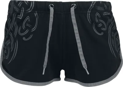 Produktbild von Black Premium by EMP Damen schwarze Shorts mit Knot Print M