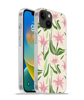 Produktbild von MuchoWow® Handyhülle Schutzhülle Hülle für Apple iPhone 14 Plus - Soft case Blume - Rosa - Blatt Silikon Softcase Handy Hülle - Abbildung