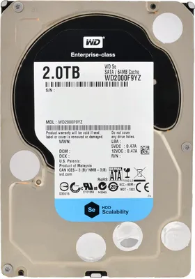 Produktbild von Western Digital 2TB Se, Serial ATA III, 2000 GB, 8.89 cm (3.5"), 9.5W, 9.5W, 8.1W