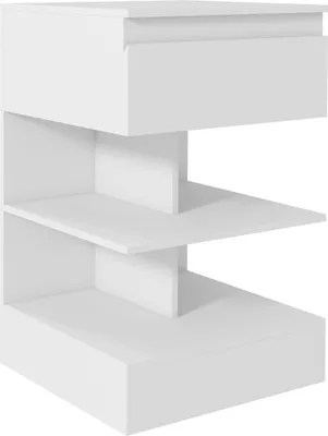 Produktbild von HOMCOM Nachttisch, Beistelltisch mit Schublade und 2 offenen Regalen für Schlafzimmer, Wohnzimmer, Bett, Büro, moderner Stil, 39 x 39 x 65 cm, Weiß