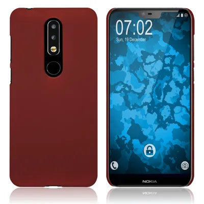 Produktbild von PhoneNatic Case kompatibel mit  Nokia 6.1 Plus (X6) - Hülle rot gummiert Hard-case Cover