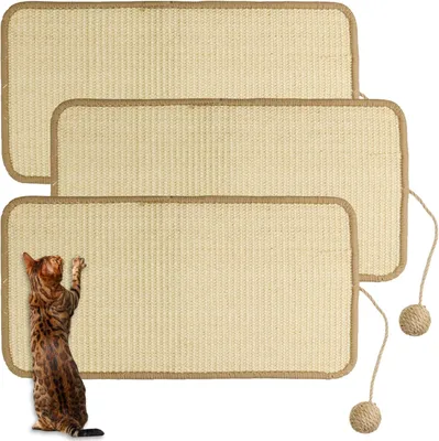 Produktbild von Kratzmatte für Katzen 3er-Set, 50 x 25 cm, Sisal, für Möbel
