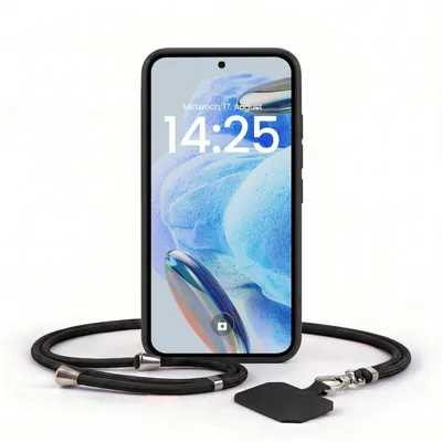Produktbild von Handyhülle für Xiaomi Redmi Note 12 Pro 5G mit Handykette Band Kordel Hülle Case Schutzhülle Schwarz