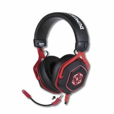 Obrázok produktu pre Konix KX DND D20 7.1 GAMING HEADEST, Kábel, Hranie, 20 - 20000 Hz, Slúchadlá s mikrofónom, Čierna, Červená