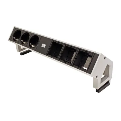 Obrázek produktu pro Bachmann 3x Schuko 3x Custom Modules, Typ F, Hliník, Plast, Černá, Nerezová ocel, Hliník, Plast, 3 AC zásuvky / AC zásuvek