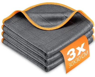 Zdjęcie produktu dla Ściereczka magiczna 3X Verdikte do czyszczenia, o gramaturze 400gsm, nie pozostawiająca smug i bez żadnych włókien, idealna do czyszczenia okien i samochodów