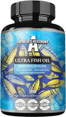 Produktbild von Ultra Fischöl 1000mg - 200 Softgel-Kapseln - Hochdosiertes Omega 3