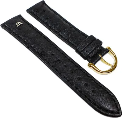 Produktbild von Maurice Lacroix Ersatzband Uhrenarmband Straußenleder Band schwarz , Stegbreite:15mm
