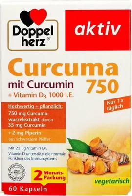 Produktbild von DOPPELHERZ Curcuma 750 Kapseln