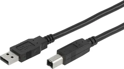Produktbild von ViVanco™CC U4 18, 1,8 m, USB A, USB B, USB 2.0, 0,48 Gbit/s, Schwarz
