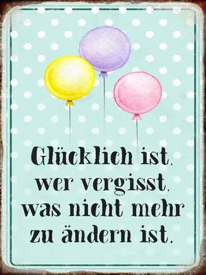 Produktbild von vianmo Holzschild 40x30 cm glücklich ist wer vergisst was