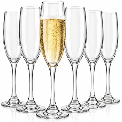 Produktbild von 6 Champagnergläser Hochwertige Sektgläser Sekt Prosecco Glas Gläser Set 190ml