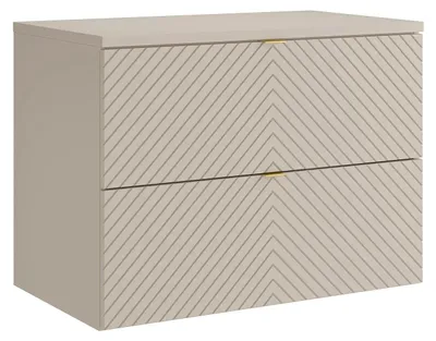Produktbild von Wannenunterschrank für Waschbecken, hängend, Fischgrätmuster – beige – 80 cm – DORIONI
