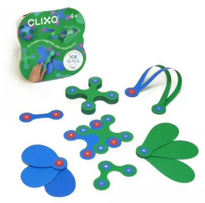 Zdjęcie produktu dla Magnetyczna gra budowlana Clixo - Ity Blue & Green (18 elementów)