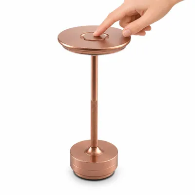 Produktbild von Kabellose dimmbare LED Akku Tischleuchte Touch Tischlampe Lampe Wohnzimmer Nachttischlampen Dreifarbiges Licht Roségold